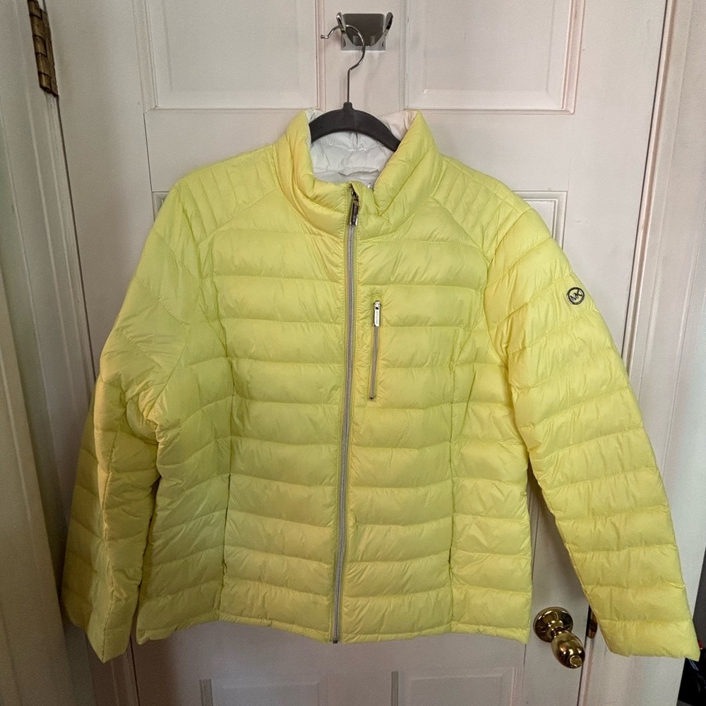 Michael Kors lemon Ultra Light Jacket, brand new never worn, no tags